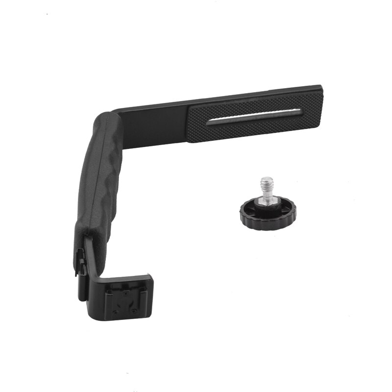 L Vormige Handvat Houder Voor Dji Om 5/4/Osmo Mobiele 3/2 Stabilisator Statief Verlengstuk Led Video licht Mount Microfoon Beugel: Black