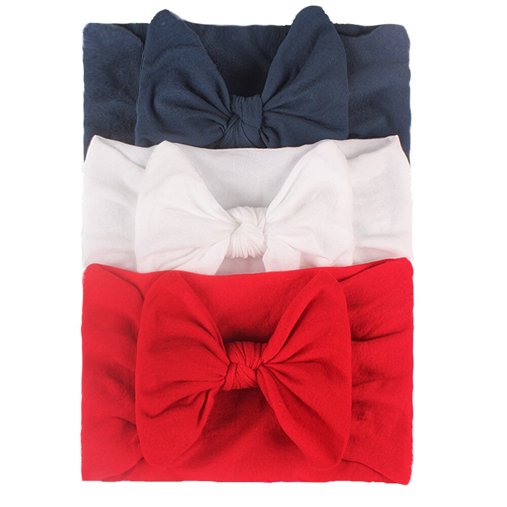 3 st babypannband härliga bowknot newborn pannband baby flicka elastiska hårband spädbarn småbarn baby håraccessoarer: E