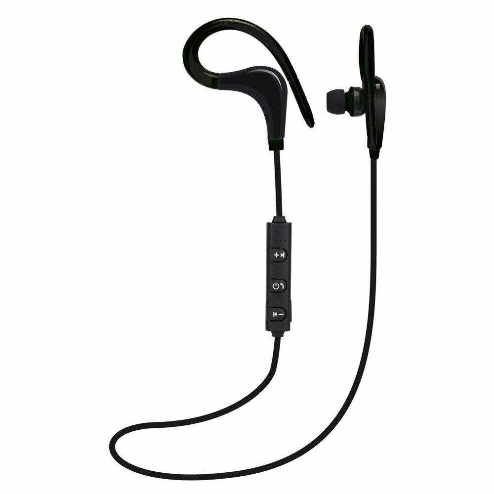 Bluetooth oordopjes sportbas draadloze headset met microfoon stereo bluetooth oordopjes voor iphone telefoon huawei samsung: Zwart