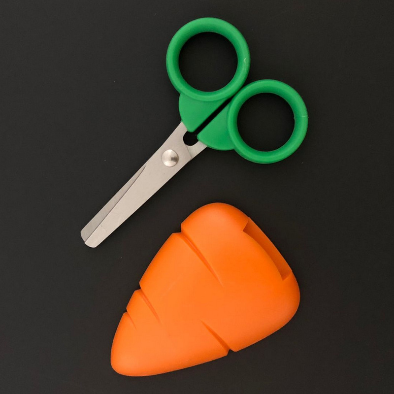 Fruit Scissors For Children Hand Scissors For Children Cute Cartoon Scissors Strawberry And Carrot Student Scissors 1pcs