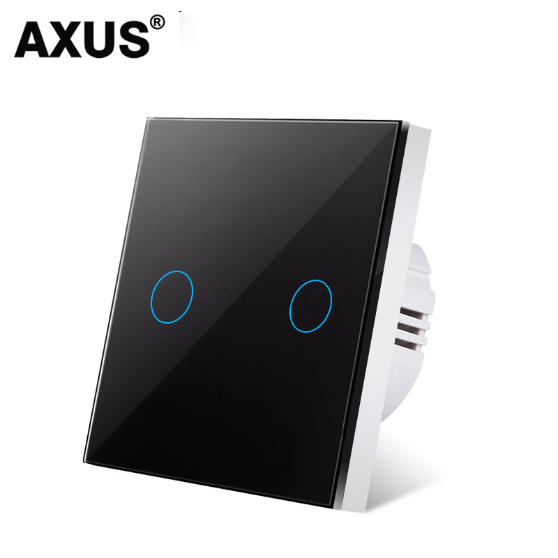 AXUS Touch Switch EU Light Sensor Switches Crystal Glass LED Button Panel Power AC100-240V 1/2/3 Gang Wall Lamp Interruttore: Bundle2