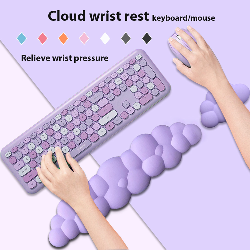 Mauspad mit Handgelenkauflage, Tastatur, Wolke, rutschfest, für den Schreibtisch, Büro, Gamer, Maus, Handgelenkauflage, ergonomisch, bequem, weiche Handgelenkauflage