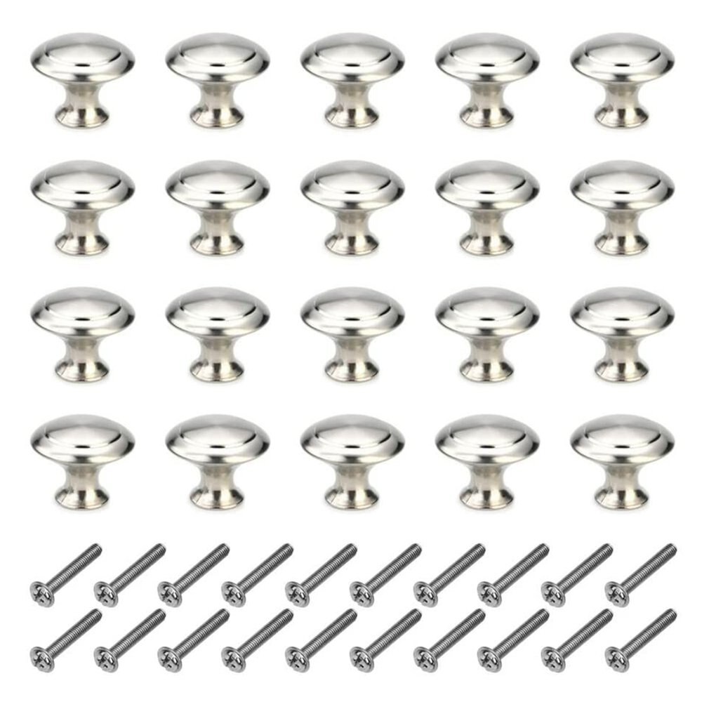 20Pcs Lade Knoppen Meubelknoppen Lade Handvatten Handvat Met Ronde Plaat Top Voor Kast Lade Keuken: sliver