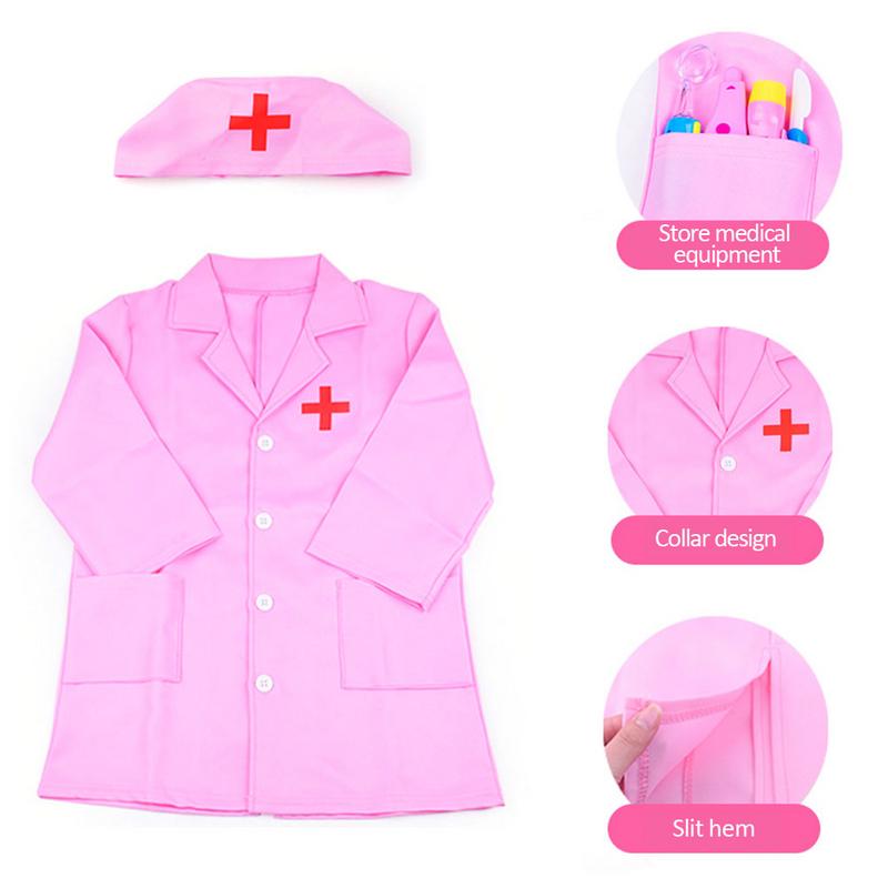 Tenue enfant jeu de rôle deguisement docteur salopette robe blanche uniforme infirmier