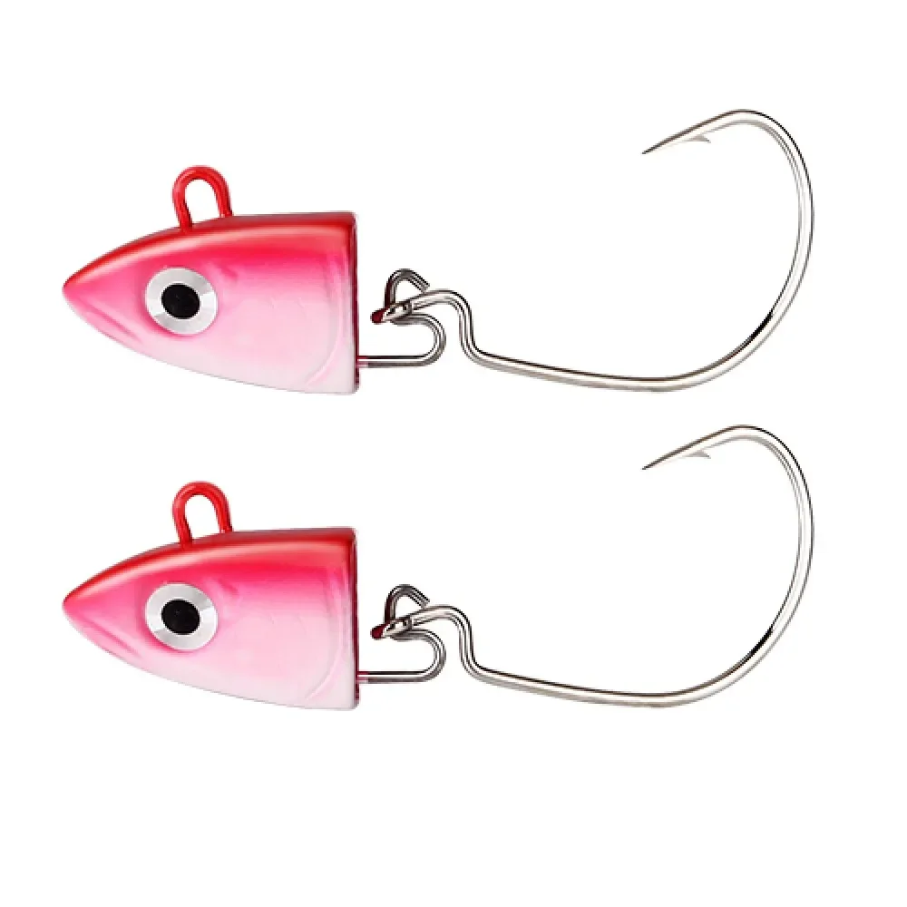 TEKNIK Jig Head 2 unids/bolsa señuelo Jig pececillo negro 5g 10g 15g 25g 40g señuelo de Jigging para lubina pececillo negro cebo Artificial giratorio: 40 mm / Borgoña
