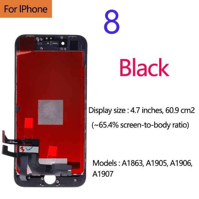 AAA+++ für iPhone 5 5s 5c 6 7 LCD Anzeige Touchscreen für 6s 7 8 Plus SE 100 % nagelneu LCD Digitizer gehärtet +: Fleisch farbe