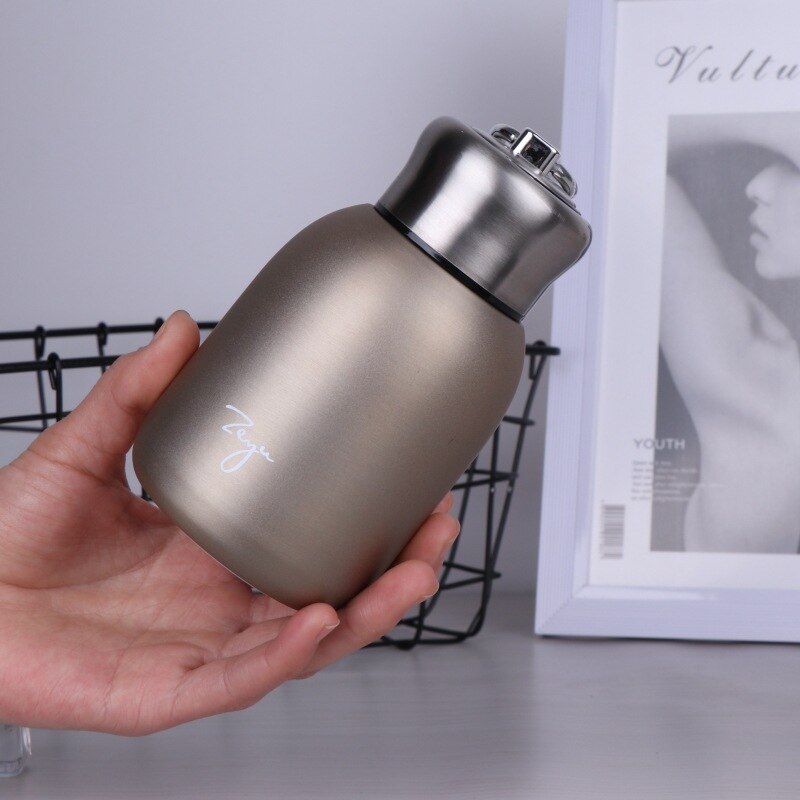 Termo portátil de 300ML con filtro, taza térmica de acero inoxidable, taza de café, botella de agua de viaje,: Oro