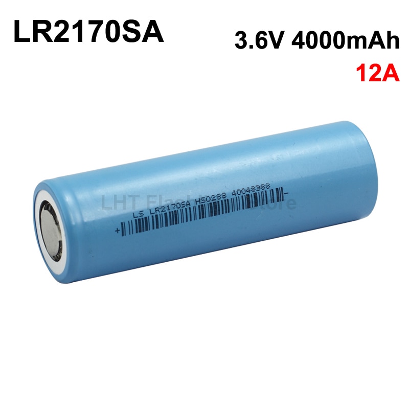 Ls  lr2170sa 3.6v 12a 4000 mah genopladeligt li-ion 21700 batteri uden pcb