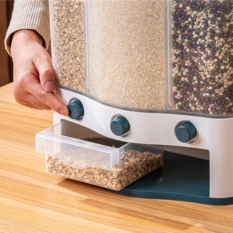6L Wall Mounted Rice Bucket Food Grains Classified Storage Box Sealed Moisture Proof Tanks Kitchen Cereal Dispenser Container