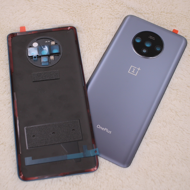 Original Back Battery Cover For One plus 7T Glass Rear Door Housing Replacement Case Repair Parts For Oneplus 1+7T &amp; Camera Lens