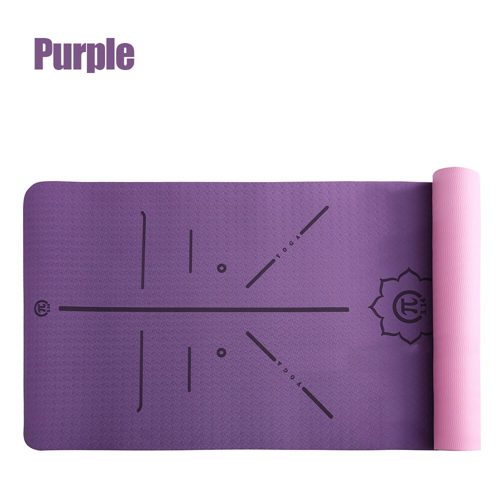 Halkfria yogamattor smaklösa pilates gym träning fitness matta vardagsrum gym matta träningsmattor för nybörjare esterilla yoga  d30: Lila