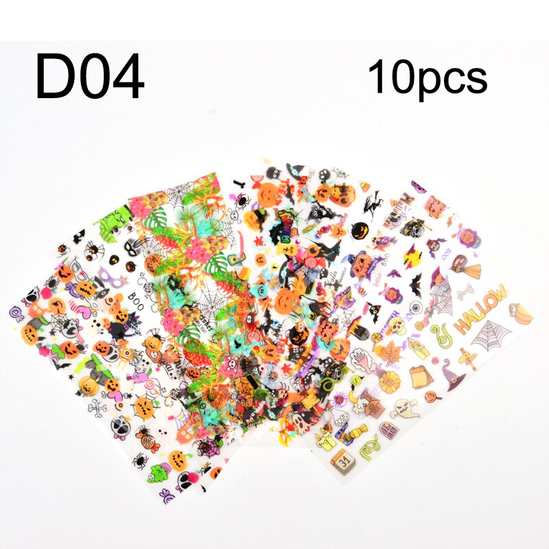 1 set rol bloemen nagelstickers retro kerst nagelfolie nageltransfer sticker zoete parijs script nageldesigns manicure: D04