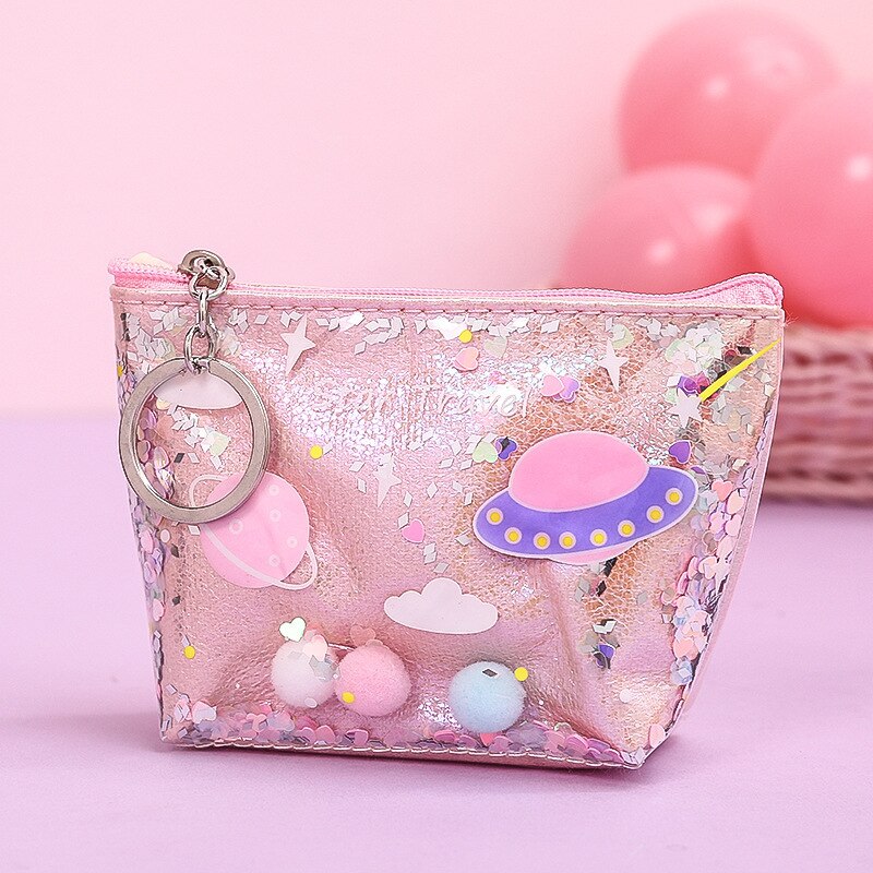 Star Pencil Case Glitter Large Capacity Pencilcase School Pen Makeup Case Supplies Pencil Bag School Box Pencil Pouch Stationery: small pink