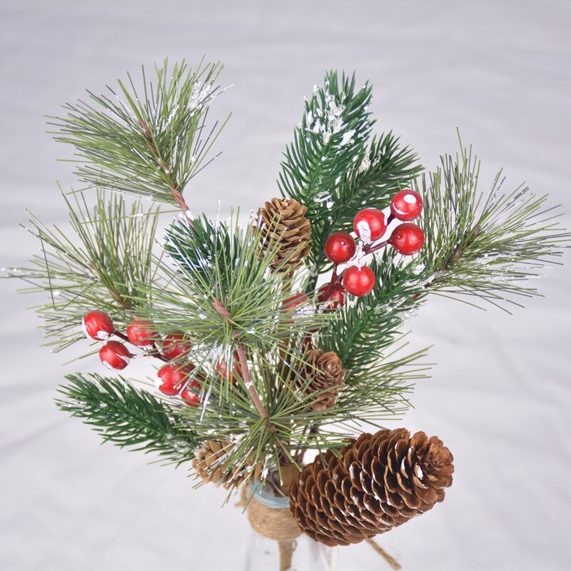 Artificial Christmas Pine Sticks Red Berry Stems Artificial Pine Picks Ornaments Christmas Tree Decorations Decor