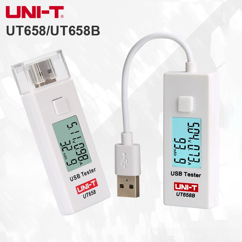 UNI-T USB Tester Phone Computer Charging Detector Voltage Current Meter Capacity Monitor dc digital voltmeter UT658B/UT658