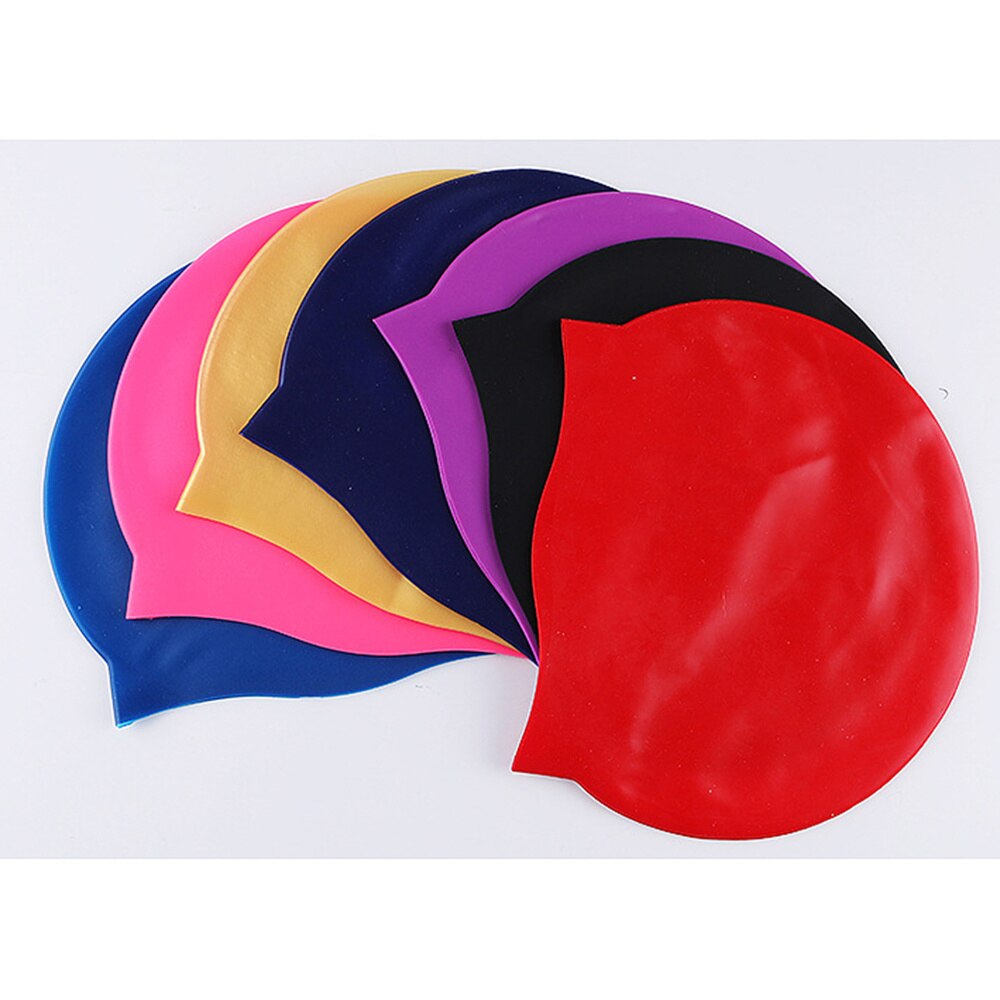 1pc Durable Elastic Rubber Swimming Accessory Swimming Hat Swim Cap Silicone Swimming Cap for Men