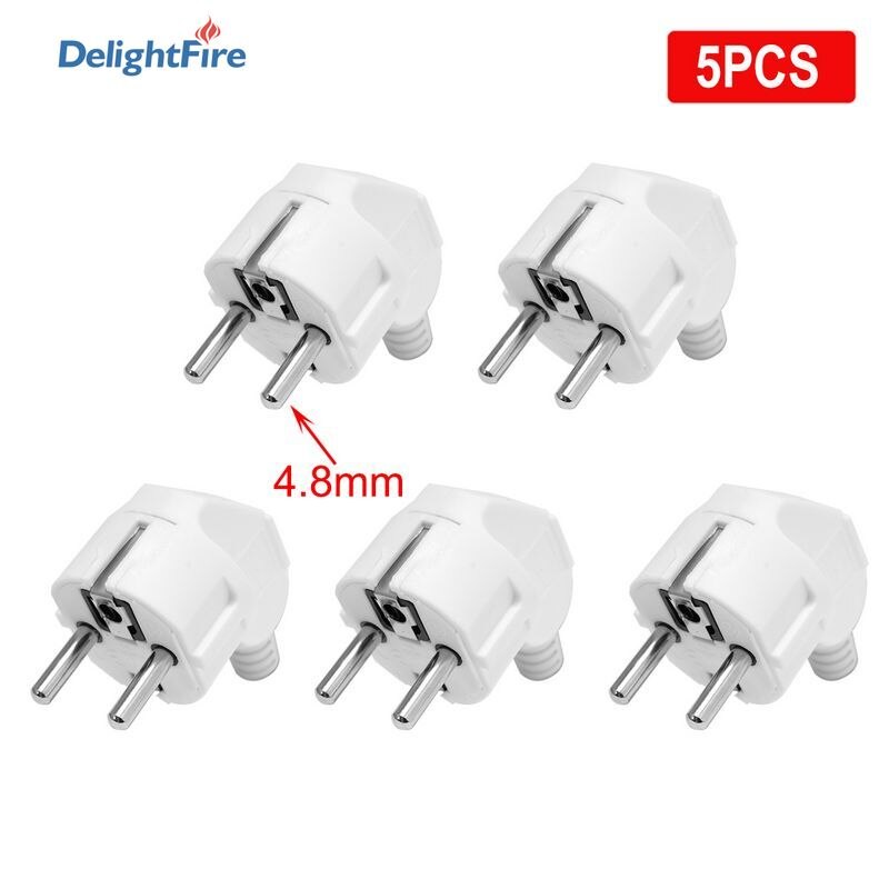 5 stuks eu-herbedradingsstekkeradapters  eu 4.8mm schuko frankrijk duitsland stroomadapters 16a 250v stopcontacten voor verlengsnoerconnector