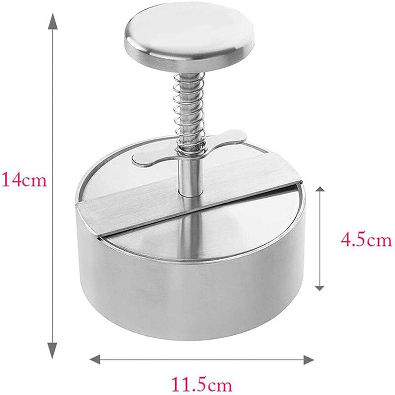 Moldes de acero inoxidable 304 para hacer tortillas de carne, prensa de Buger para hacer postres, galletas, utensilios de cocina, accesorios: Default Title