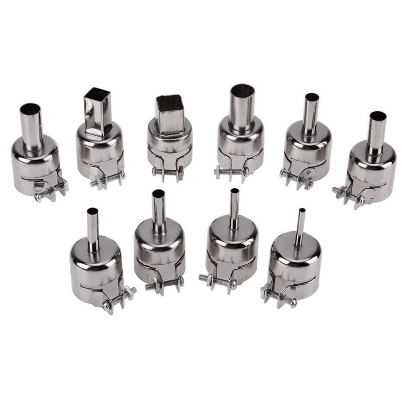 10Pcs Set Heat Tool Nozzles Kits for Air Soldering Station Repair Tools Heat Tool Hair Dryer