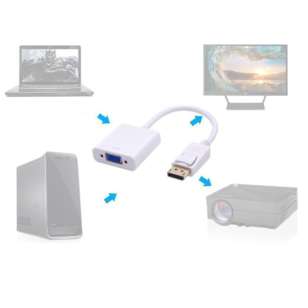 DisplayPort Display Port DP to VGA Adapter Cable Male Female HDTV Converter to Projector Monitor Laptop Computer For PC B2Z8