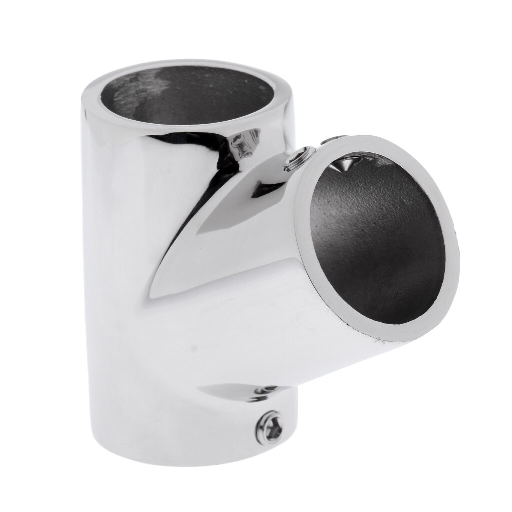 2 uds. De acero inoxidable marino barandilla de mano 60 grados T montaje 1 tubo