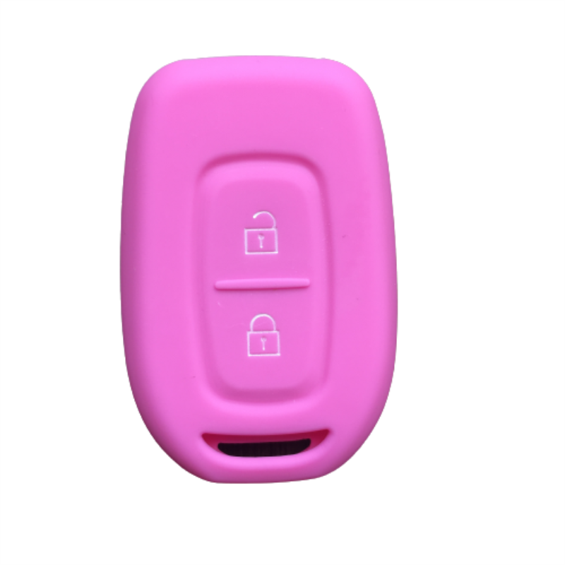 Silicone Rubber Car Key Case Shell for Renault Duster Dacia Scenic Master Megane Fob 2 Button Remote Key Cover: pink