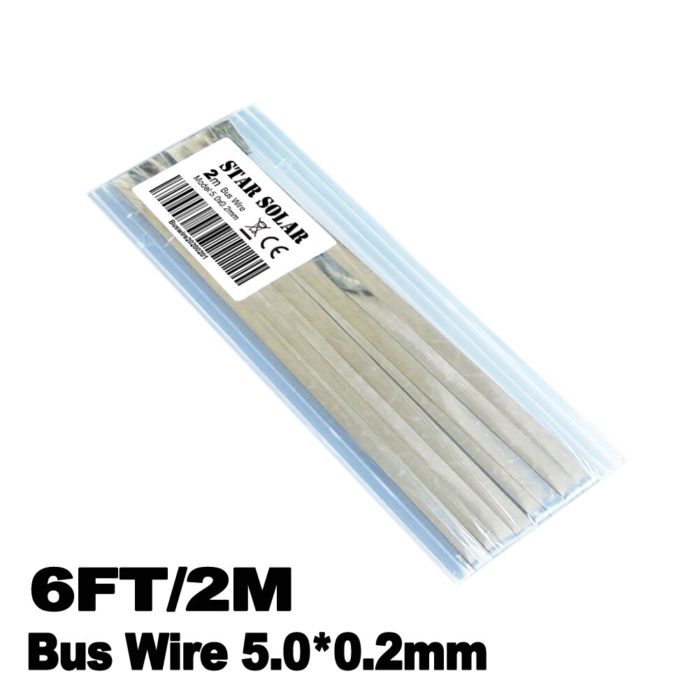 Tab bus bar wire 5.0 x 0.2mm solceller til pv bånd tabbing wire til diy connect strip solpanel: 2m