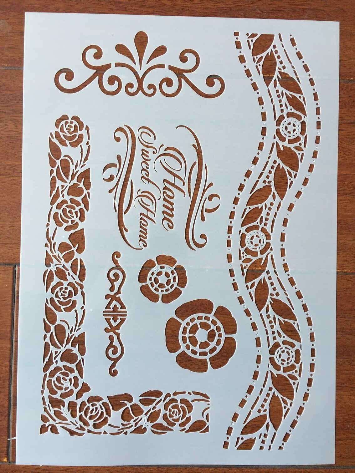 4 stk / sæt  a4 digitale blomster mandala stencils maling farve prægning scrapbog album dekorativ skabelon