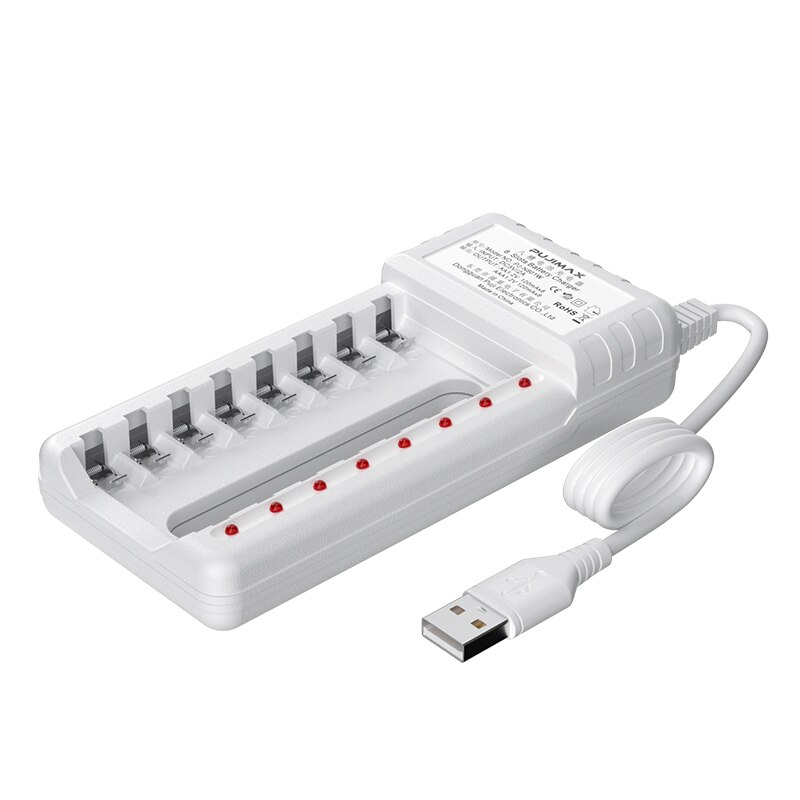 PHOMAX Universal USB Output Battery Charger 8 Slot Adapter For AA/AAA Battery Rechargeable smart Charge Battery Charging Tools