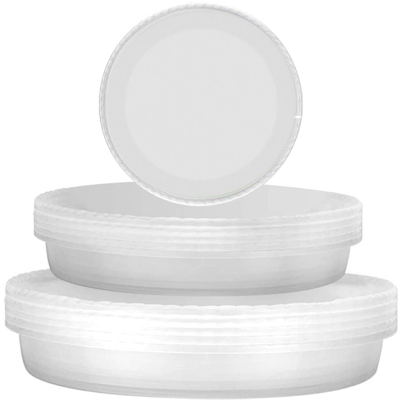18 pakker  of 6 tommer , 8 tommer og 10 tommer plantefade, indendørs og udendørs plantebakker, gennemsigtige plastik urtepotteskåle