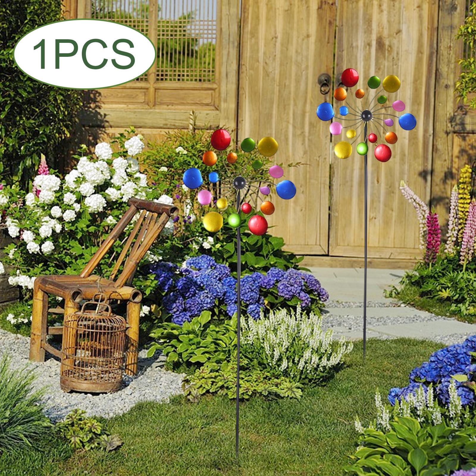 Rotating Windmill Housewarming Iron Wind Spinners Wind Sculptures for Landscape Patio Farmhouse Lawn Decor