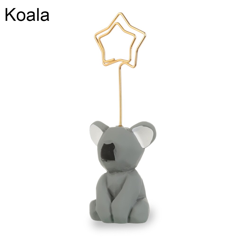 1pc Cute Animal Photo Paper Clip Holder Desk Name Card Memo Clip Wedding Favors Card Decoration Birthday Desk Accessories: Koala