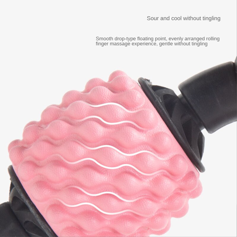 Massage Roller - 4 Wheel Foam Roller for Arm, Leg, Neck - Muscle Tissue Relief