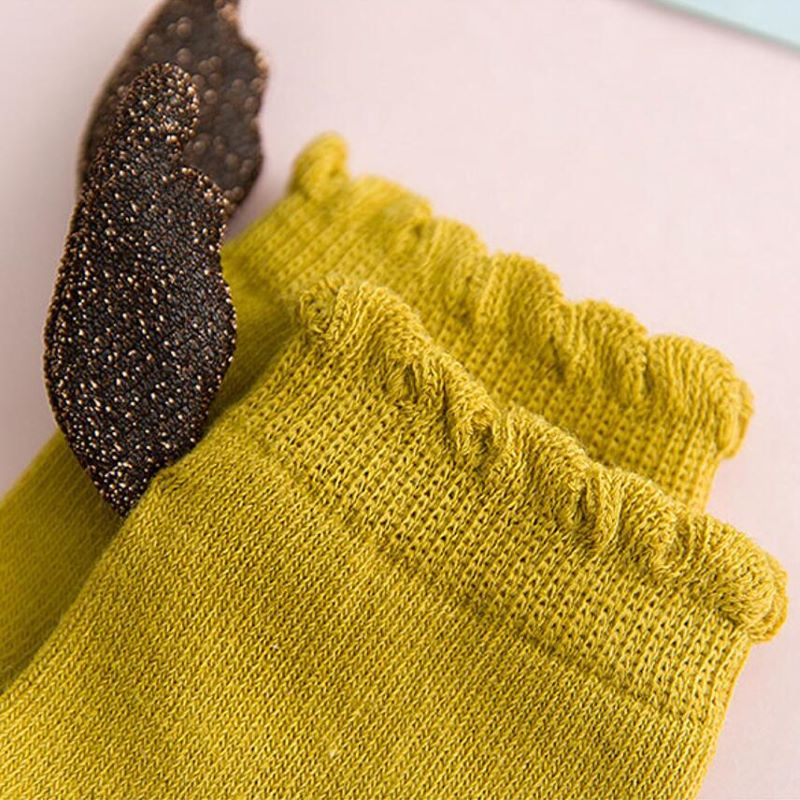 Skarpetki dla niemowląt ze skrzydłami anioła skarpetki dla dzieci z bawełny dla dzieci solidne urocze skarpetki 1-8 lat