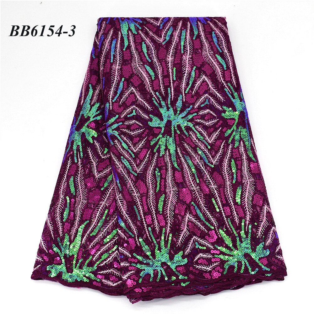 The latest style french net embroidery with sequin women party dress lace 5 yards: 3