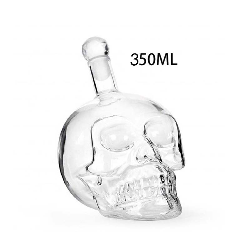 350/500/1000ML Crystal Skull Bottle Vodka Skull Shot Glass Bottle With Cork Skull Head Glass Carafe For Whisky Wine Spirits: 350ml