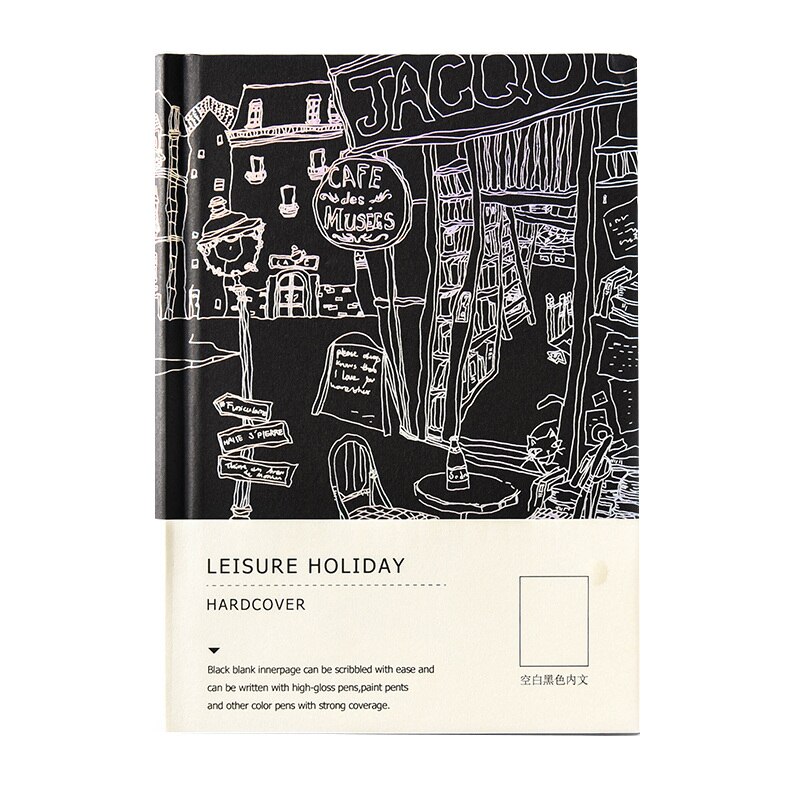 Hard Cover Black Card Journal Plain Notebook