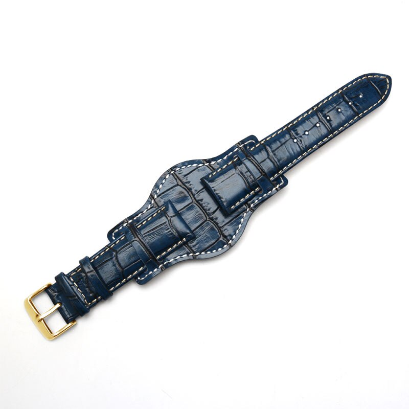 Lederen Armband 18 Mm 20 Mm 22 Mm Herstellen Van Horloge Riem Heren Horlogeband Met Mat Horloges Band Bamboe Graan polsband: Bruin / 22mm