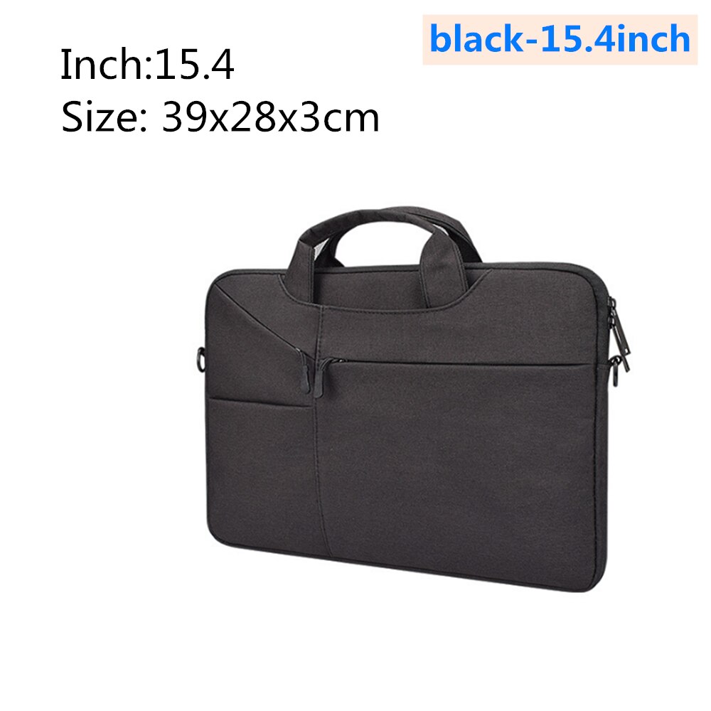 Waterproof Portable Laptop Bag Case Protective 13.3 14.1 15.4 15.6 inch Handbag Macbook Pro 15.6 for Apple liner felt briefcase: black-15.4inch