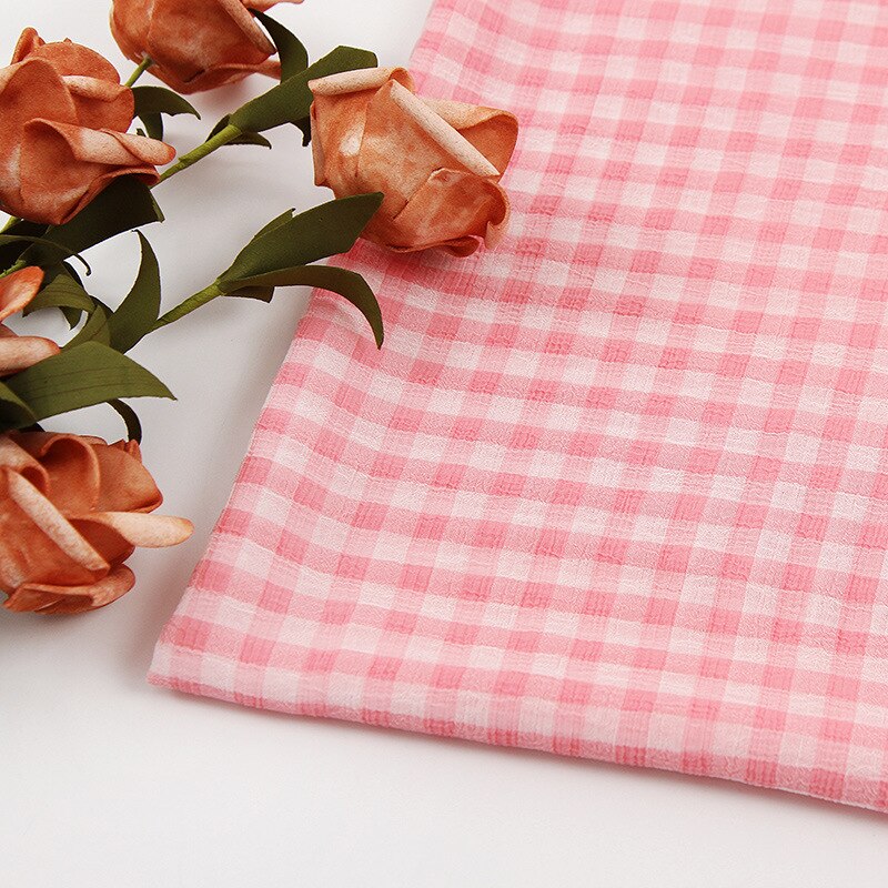 150cmX200cm Grau Und Rosa Chiffon Plaid Stoff Für Kleid Hemd Stoff