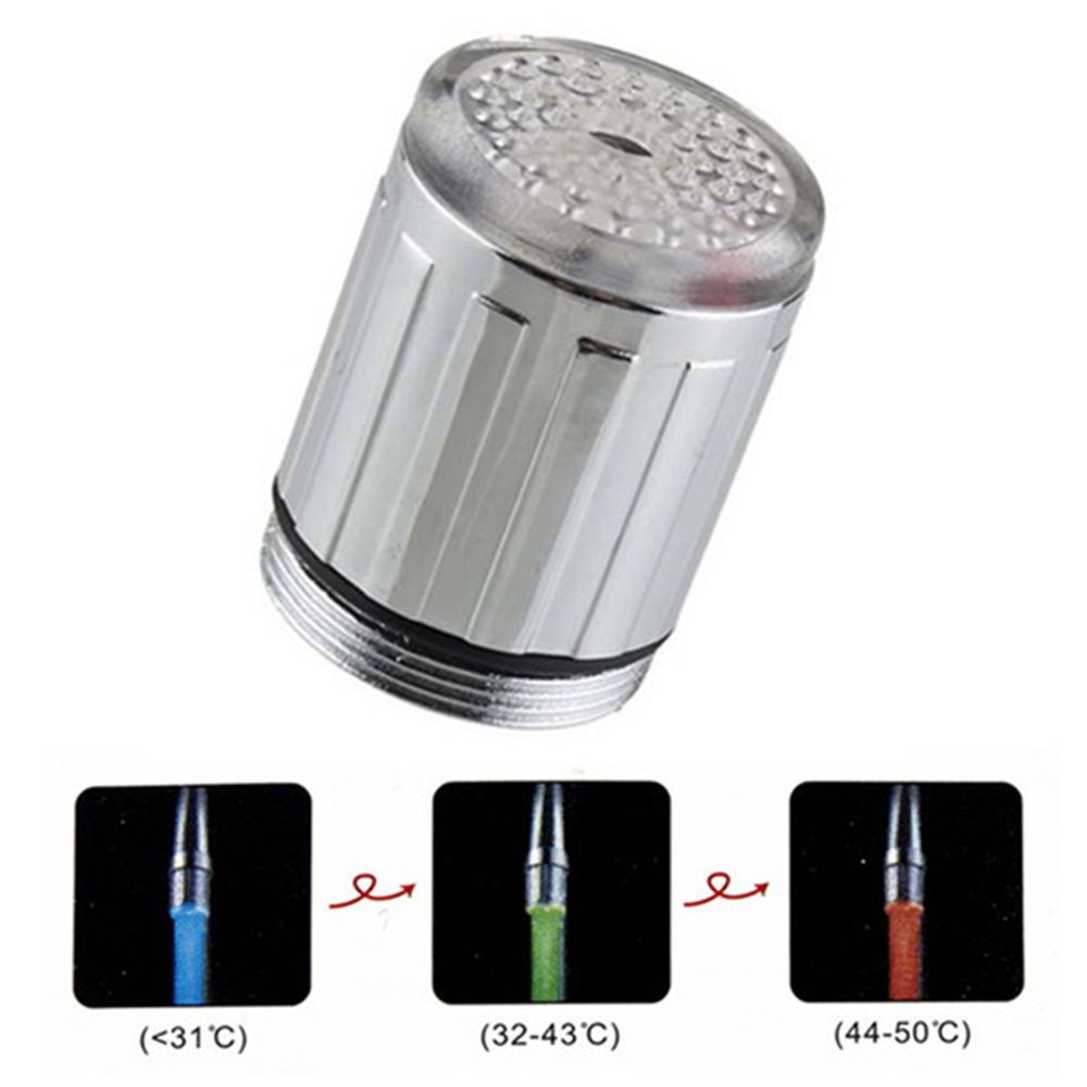 3 Kleuren Temperatuur Sensor Led Water Kraan Kraan Licht Voor Badkamer Keuken Kraan Tuiten 22Mm Draad Kranen