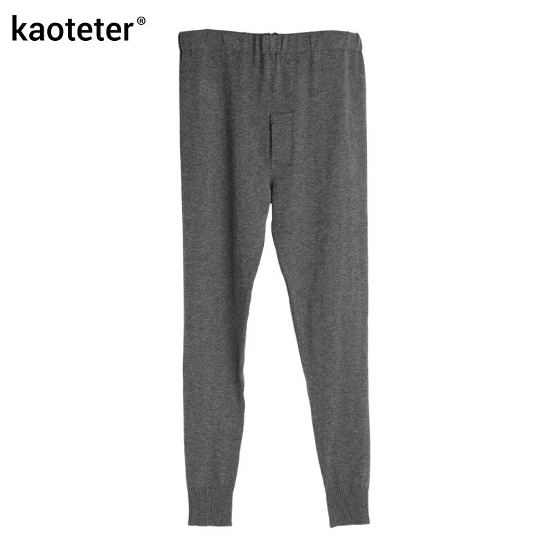 80% soie 15% cachemire 5% Spandex hommes pantalons longs hommes Leggings épais mince hiver automne pantalon