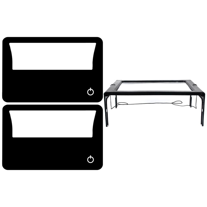 Lupa Rectangular grande con luz LED, 3 unidades, 3X, lupa de página completa para lectura, manos libres: Default Title