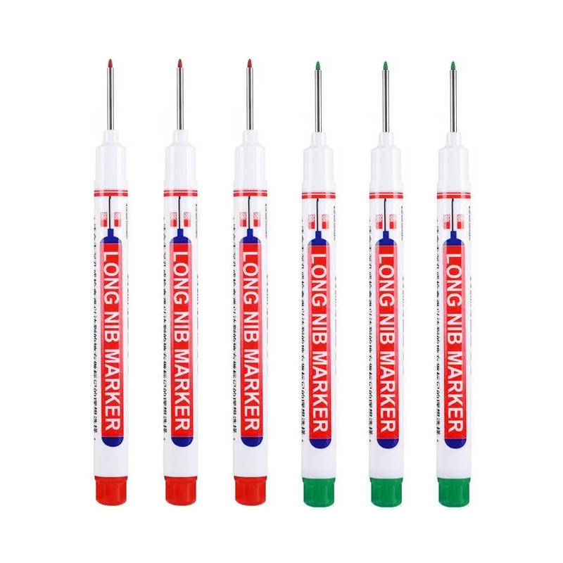 6pcs 20MM Red/Black/Blue/White/Green Ink Long Head Markers Bathroom Woodworking Decoration Multi-purpose Deep Hole Marker Pens: Lavender