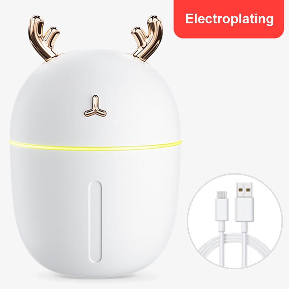 Humidificateur domestique pour chambre à coucher, petit mini pulvérisateur de purification d'air, instrument de remplissage d'eau, climatiseur usb: Galvanoplastie blanche