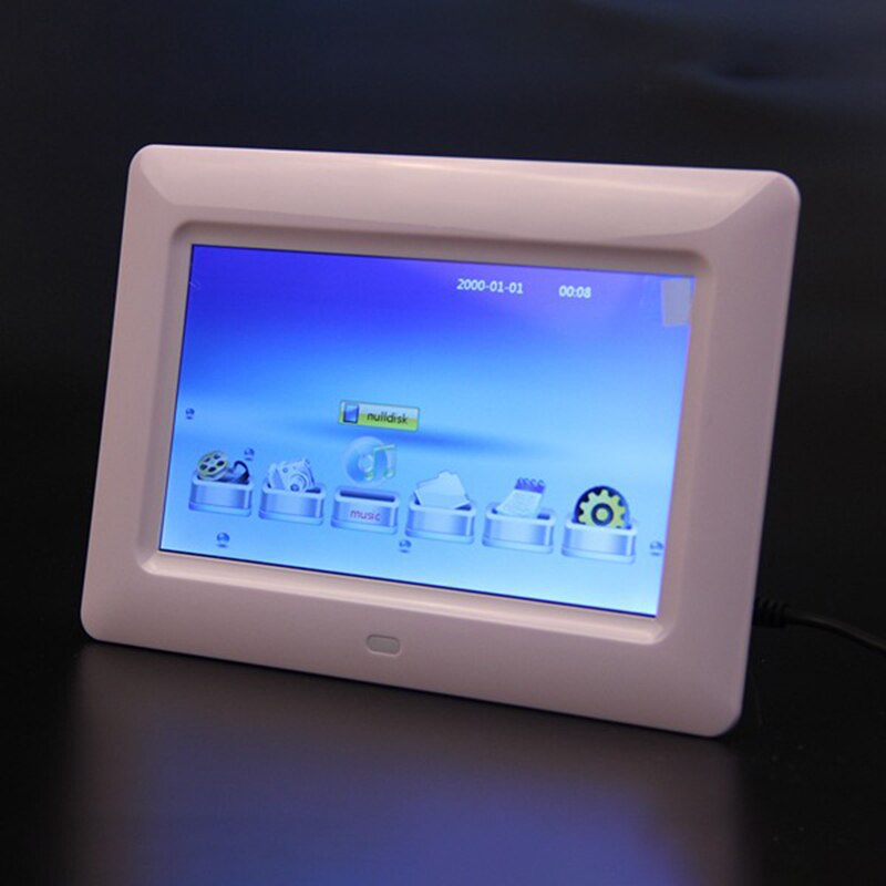 Marco de fotos Digital de TFT-LCD HD de 7 pulgadas, reloj de exhibición de música MP3 y MP4, reproductor de películas de Escritorio Remoto