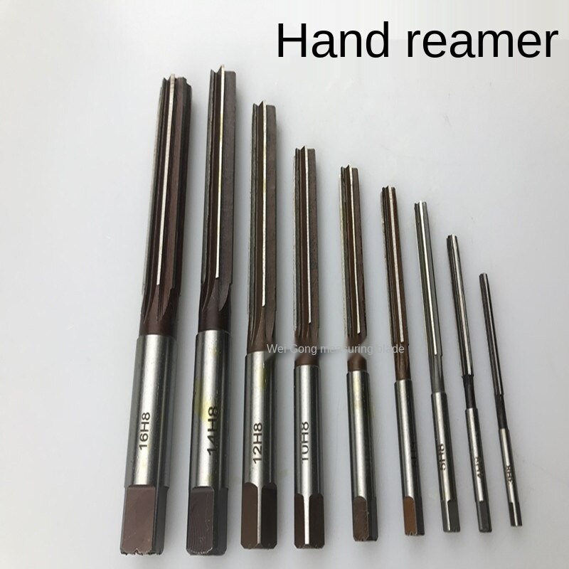 Cutting Tools Hand Reamer 9pcs/10pcs HSS High Speed Steel Straight Shank Reamer Set 3-4-5-6-7-8-9-10-11-12 -14-16 H8