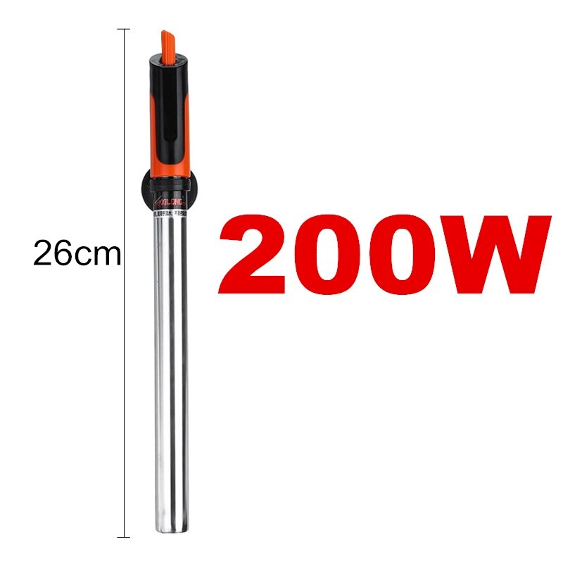 50~500W Aquarium Heater Submersible Stainless Steel Adjustable Fish Tank Heating Rod Control Temperature Power Saving Heater: 200W / EU Plug Adapter