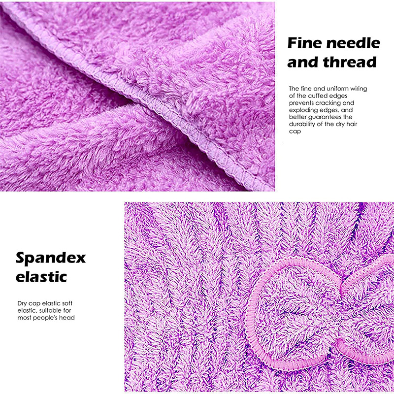 Bonnet de séchage de cheveux en microfibre pour filles et femmes, Turban absorbant à séchage rapide pour sécher les cheveux bouclés, bonnet de douche avec serviettes enveloppantes