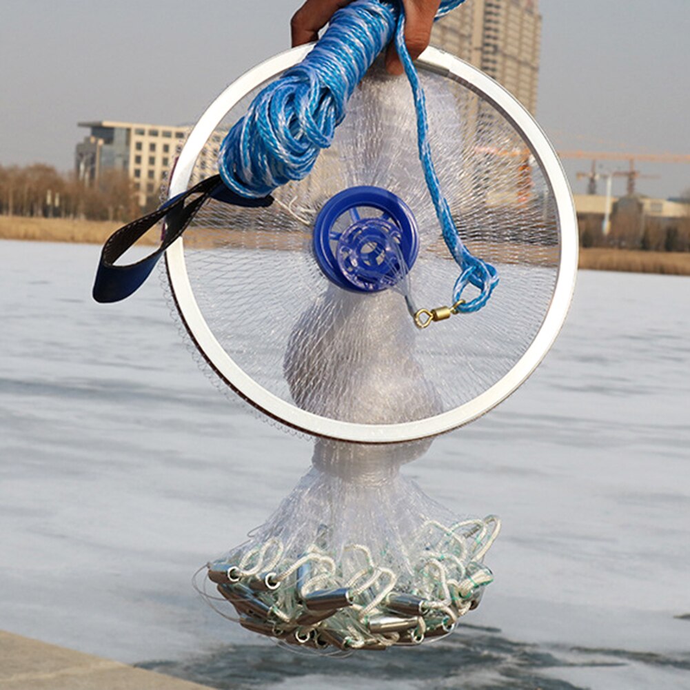 Fishing Net Nylon Line Throwing Fishnet Hand Cast Network Fishing Net Cage Mesh Compression Resistance Outdoor Fishing